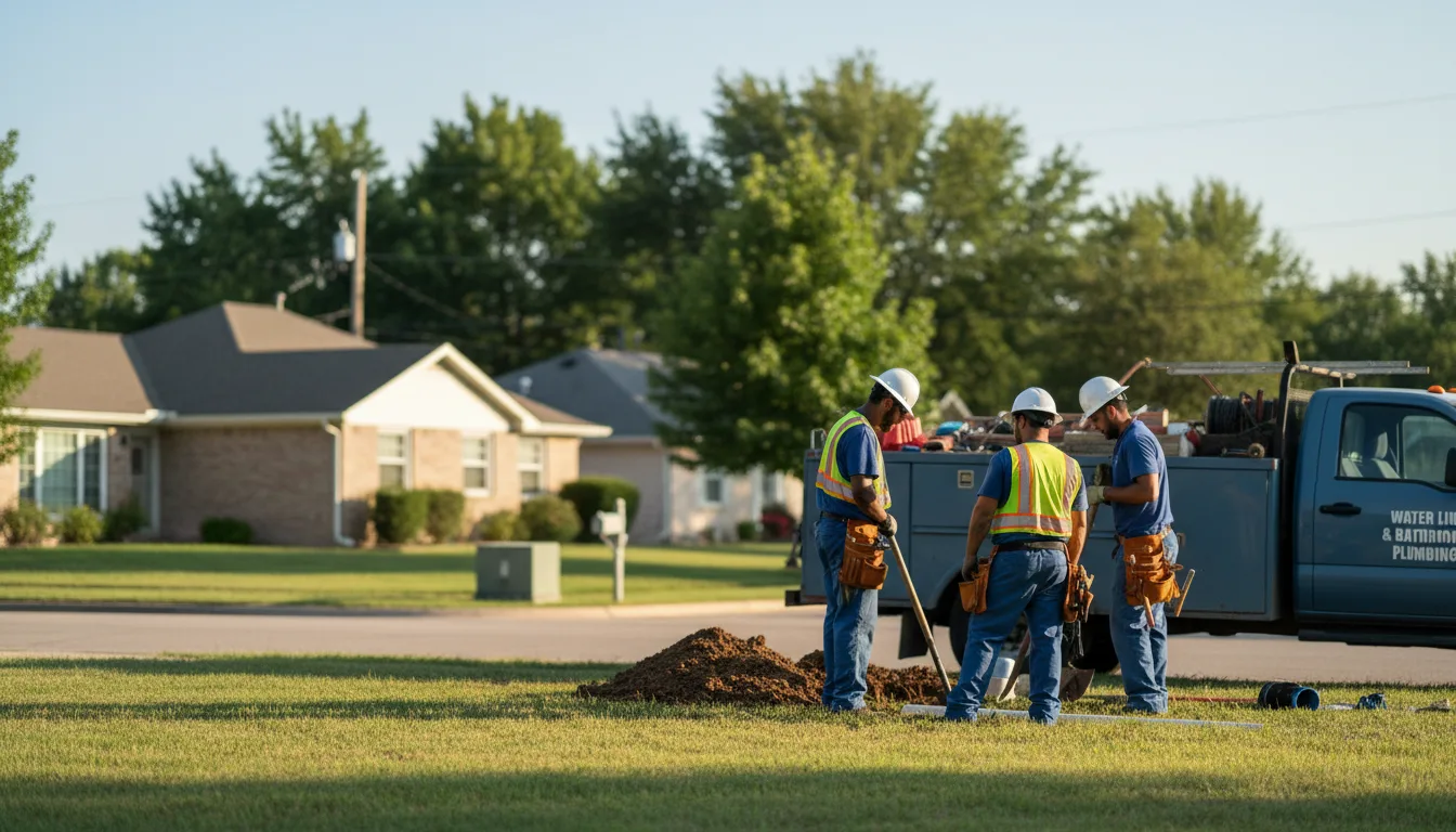 Residential water line and bathroom plumbing service in Patoka, IN